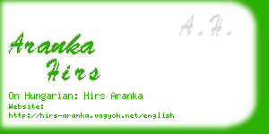 aranka hirs business card